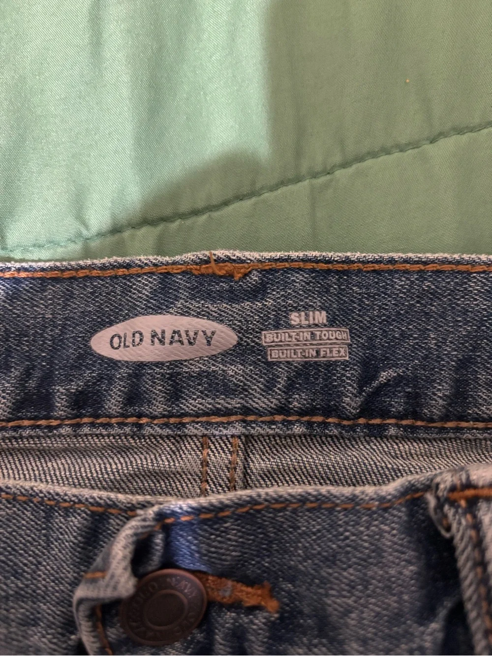 Old Navy Blue Distressed Straight Jeans